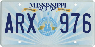 MS license plate ARX976