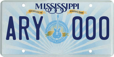 MS license plate ARY000