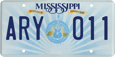 MS license plate ARY011