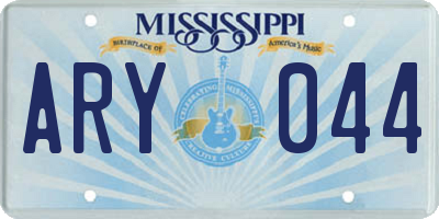 MS license plate ARY044