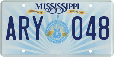 MS license plate ARY048
