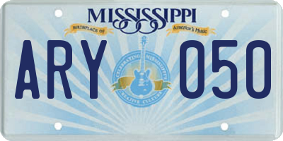 MS license plate ARY050