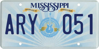 MS license plate ARY051