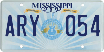 MS license plate ARY054