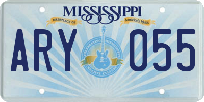 MS license plate ARY055