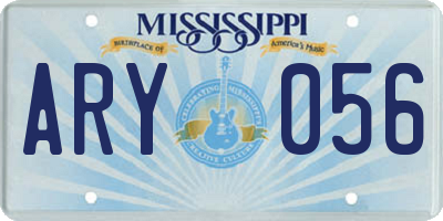 MS license plate ARY056
