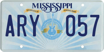 MS license plate ARY057