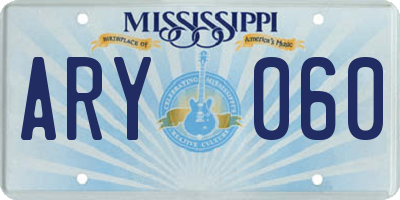 MS license plate ARY060