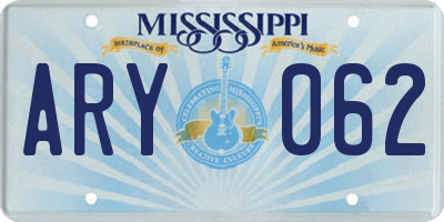MS license plate ARY062