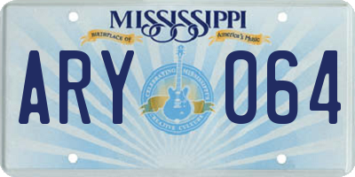 MS license plate ARY064