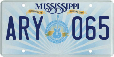 MS license plate ARY065