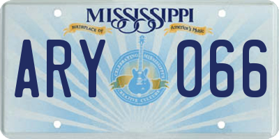 MS license plate ARY066