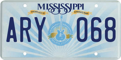 MS license plate ARY068