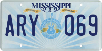 MS license plate ARY069
