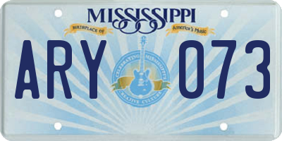 MS license plate ARY073