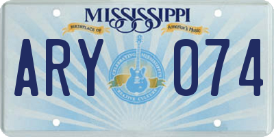 MS license plate ARY074