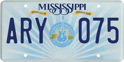 MS license plate ARY075