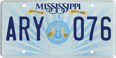 MS license plate ARY076