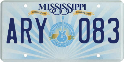 MS license plate ARY083