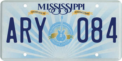 MS license plate ARY084