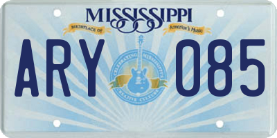 MS license plate ARY085