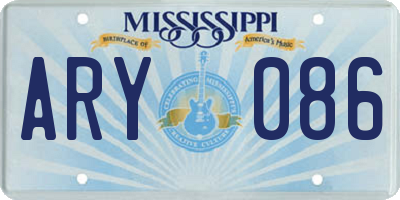 MS license plate ARY086