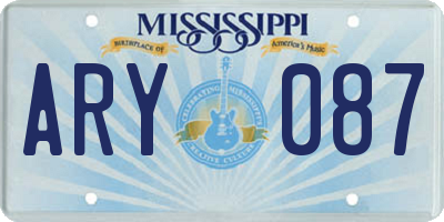 MS license plate ARY087