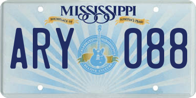 MS license plate ARY088