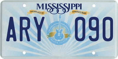 MS license plate ARY090