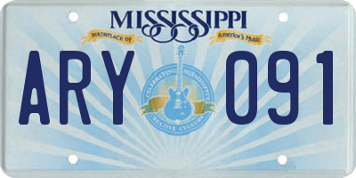 MS license plate ARY091