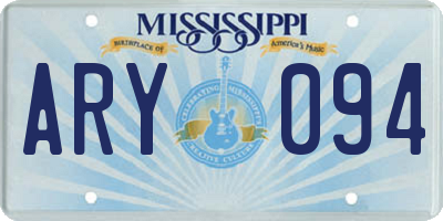 MS license plate ARY094