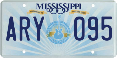 MS license plate ARY095