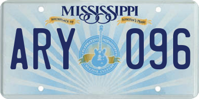 MS license plate ARY096