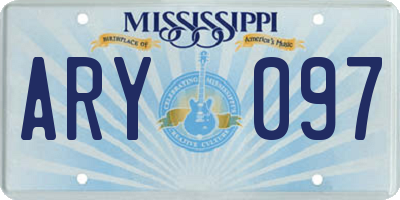 MS license plate ARY097