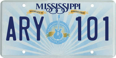 MS license plate ARY101