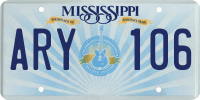 MS license plate ARY106