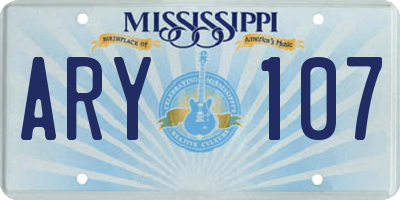 MS license plate ARY107