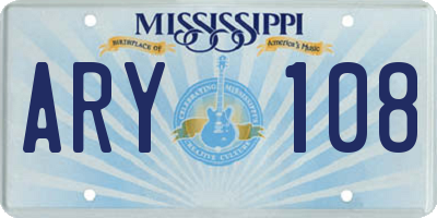 MS license plate ARY108