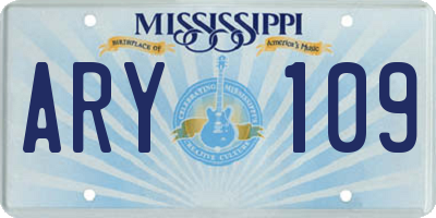 MS license plate ARY109