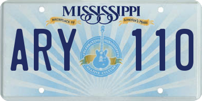 MS license plate ARY110