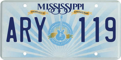 MS license plate ARY119