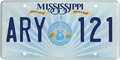MS license plate ARY121
