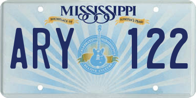 MS license plate ARY122