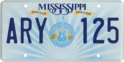 MS license plate ARY125