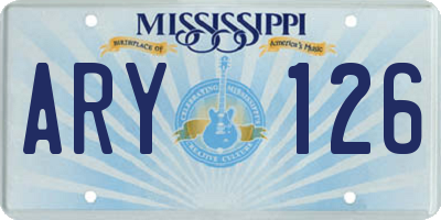 MS license plate ARY126