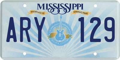 MS license plate ARY129