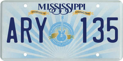 MS license plate ARY135