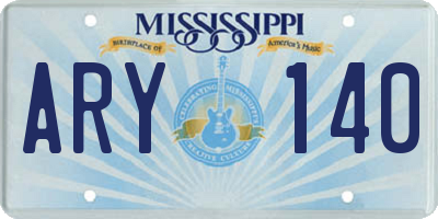 MS license plate ARY140