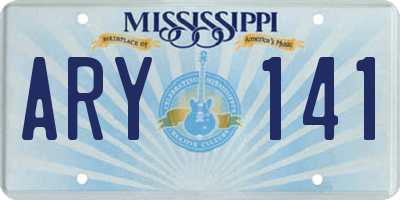 MS license plate ARY141