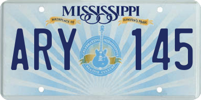 MS license plate ARY145